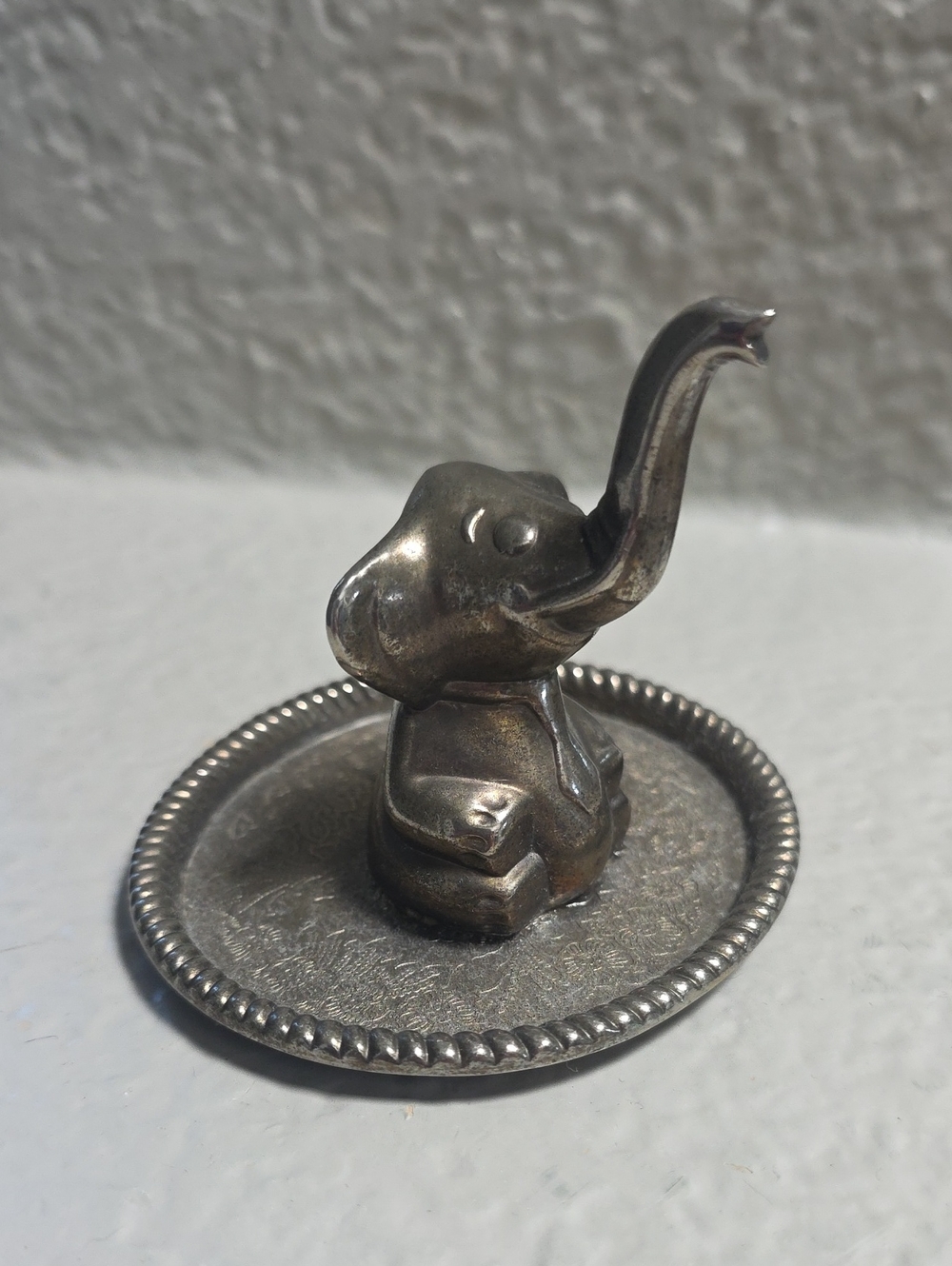 Silver Elephant Ring Holder Tray